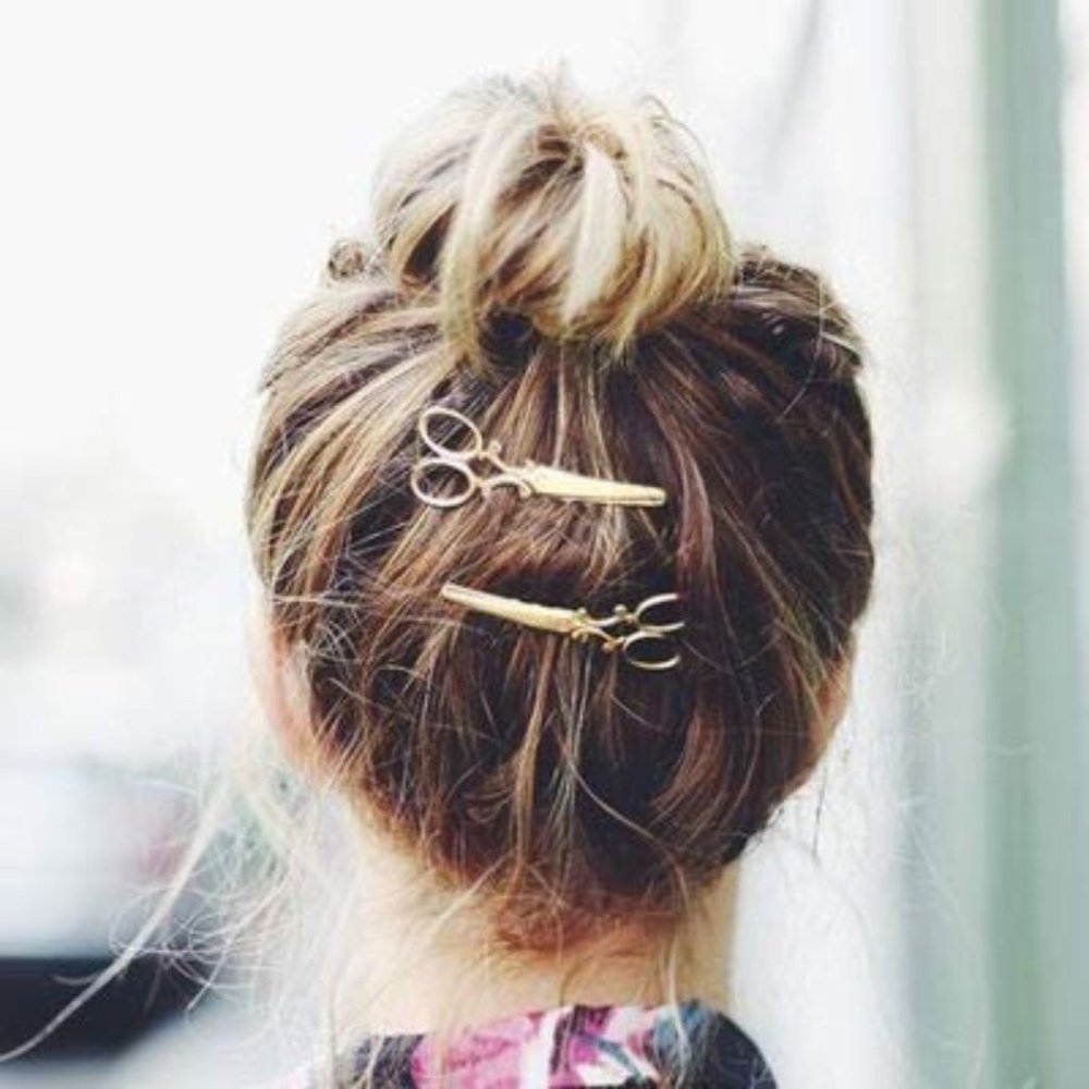 Scissors Shape Hair Clips Punk Hair Pin Hair Accessories - 2 Pcs